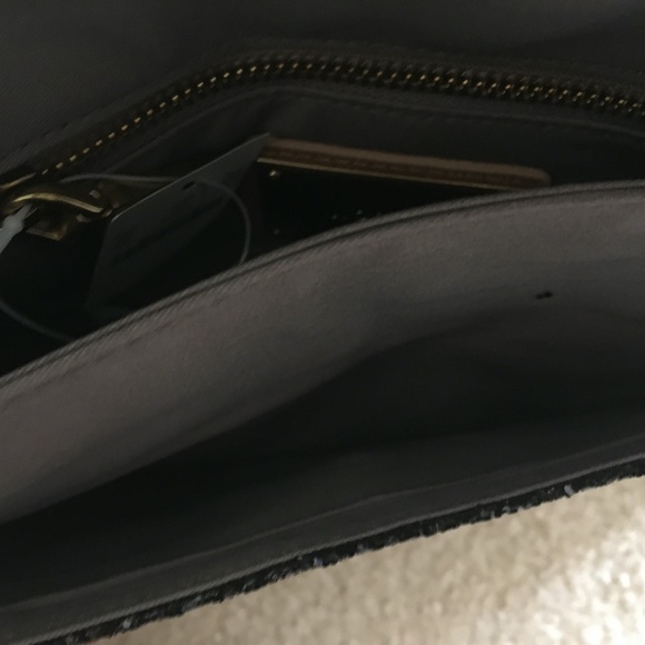 J. Crew Glitter Black Silver Purse Clutch Brand New - Picture 8 of 10